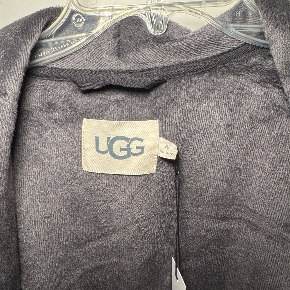 UGG Charcoal/Black and Ash Fleece Robe M/L, Unisex, Brand new - Picture 5 of 6